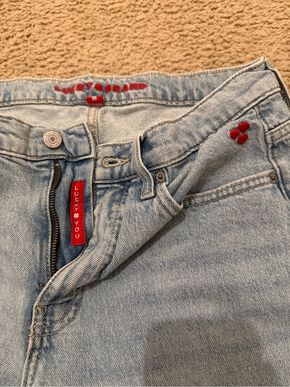Brand New Lucky Brand Hi Rise Straight Valentines Lucky in Love SZ 8/29